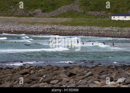 Nonstind: Unstad Beach Surfers Stock Photo