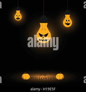Light bulb halloween background Stock Vector