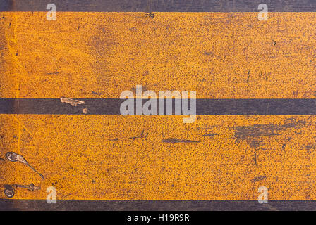 Train Detail Close Up. Old Rusty Locomotive Abstract Background. Dirty Yellow Industrial Metal Texture. Stock Photo