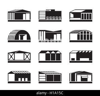 Industrial and commercial warehouses - vector illustration Stock Vector ...