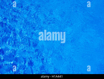Shifting water droplets on the surface of a swimming pool in bright sunshine Stock Photo