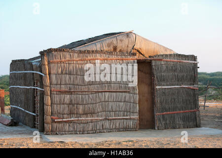 Tribal houses, FAKIRANI JAT, Medi village, Kutch, Gujarat, India Stock Photo