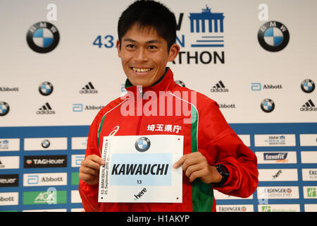 Berlim, Germany. 23rd Sep, 2016. Yuki Kawauchi (JPN) during the press conference of the Berlin Marathon, held at the Hotel Intercontinental in Berlin Be. Credit:  Fernanda Paradizo/FotoArena/Alamy Live News Stock Photo