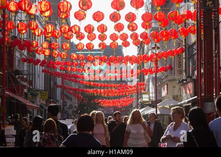 London UK. 23rd Sep 2016. Backlit lanterns in London Chinatown as London basks in Autumn sunshine Credit:  amer ghazzal/Alamy Live News Stock Photo