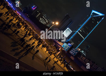 Charlotte, North Carolina, USA. 22nd Sep, 2016. Third day of protests in the city of Charlotte, NC © Dimitrios Manis/ZUMA Wire/Alamy Live News Stock Photo