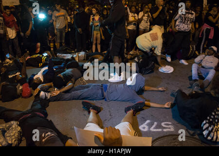 Charlotte, North Carolina, USA. 22nd Sep, 2016. Third day of protests in the city of Charlotte, NC © Dimitrios Manis/ZUMA Wire/Alamy Live News Stock Photo