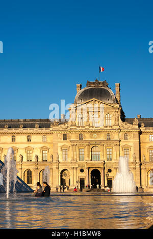 PARIS - December 1st 2012: Louvre building on December 1st 2012 in Louvre Museum, Paris, France. With 8.5m annual visitors, Louv Stock Photo