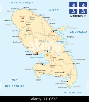 Martinique island map vector illustration, scribble sketch Martinique ...