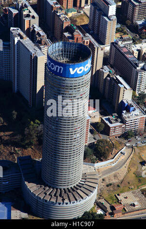 Aerial photograph of the Vodacom Tower in Hillbrow, Johannesburg, Gauteng, South Africa Stock Photo