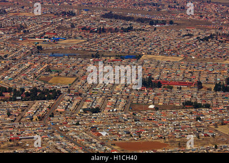 Aerial photograph of formal settlement in Soweto, Johannesburg, Gauteng ...