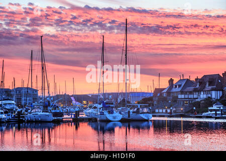 Sovereign Harbour Eastbourne at dusk Sunset Stock Photo