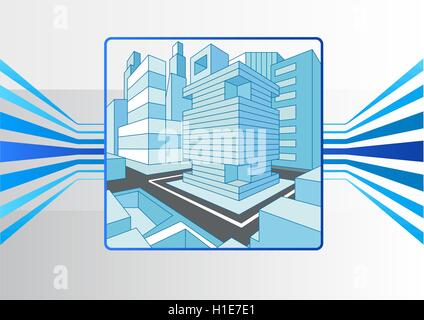 Smart city and IOT concept as vector illustration Stock Vector