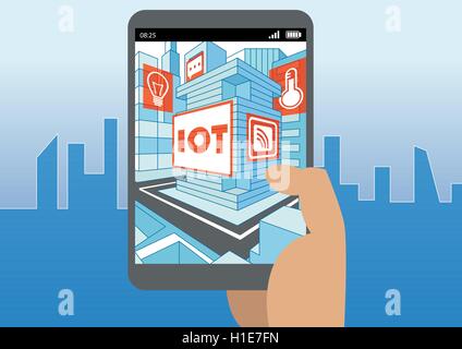 Internet of things (IOT) and mobility concept as vector illustration Stock Vector
