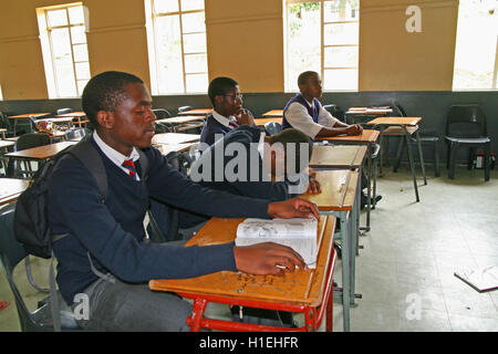 School boys in classroom, St Mark's School, Mbabane, Hhohho, Kingdom of Swaziland Stock Photo