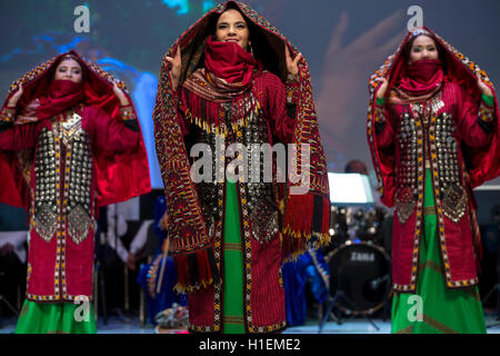 Dance group 'Lachin' shows the traditional wedding ceremony during the Days of Culture of Turkmenistan Republic in Moscow,Russia Stock Photo