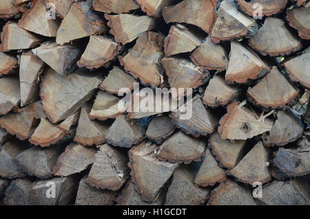 Stacked oak firewood in Pasadena, Anne Arundel County, Maryland. Stock Photo