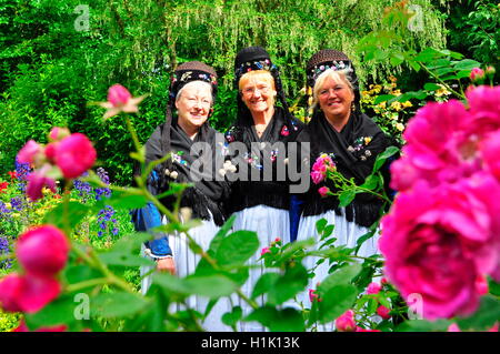 Frauen, Tracht, Trachtentanzgruppe, Nordseeinsel, Pellworm, Rosentag, Schleswig-Holstein, Deutschland Stock Photo