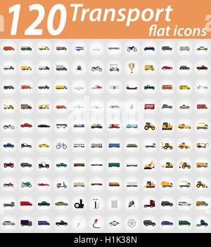 transport flat icons vector illustration isolated on background Stock ...
