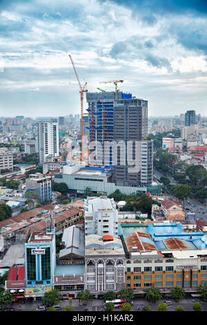 Elevated view of District 1, Ho Chi Minh City, Vietnam. Stock Photo