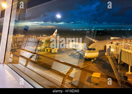 Airfield view. Tan Son Nhat International Airport,  Ho Chi Minh City, Vietnam. Stock Photo