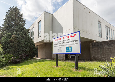 Development site for sale with area in acres and hectares, the former magistrates court, Abergavenny, Wales, UK Stock Photo