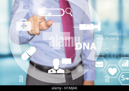 business man working with futuristic medical interface Stock Photo