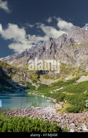 mountain lake in high tatras summer landscape Stock Photo