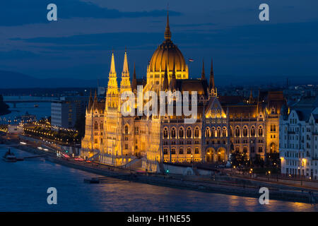 The Hungarian Parliament Building in Budapest, Hungary. It is the seat of the National Assembly of Hungary. Stock Photo