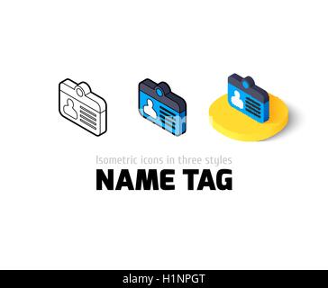 Name tag icon in different style Stock Vector