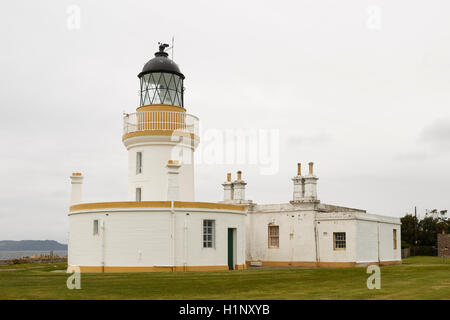 Chanonry Point lighthouse, Black Isle, Ross and Cromarty, in the Scottish Highlands. Stock Photo