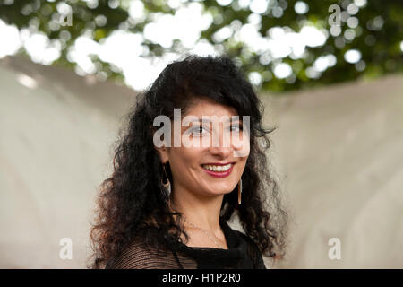 Shaparak 'Shappi' Khorsandi, the British comedian and author of Iranian origin, at the Edinburgh International Book Festival. Edinburgh, Scotland. 18th August 2016 Stock Photo