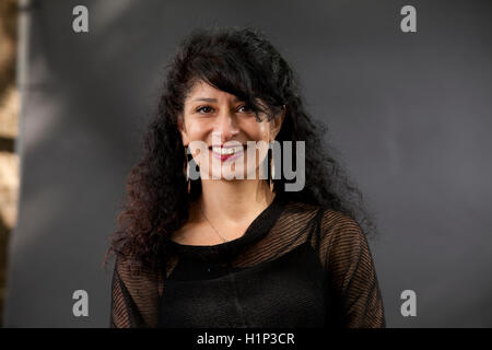 Shaparak 'Shappi' Khorsandi, the British comedian and author of Iranian origin, at the Edinburgh International Book Festival. Edinburgh, Scotland. 18th August 2016 Stock Photo