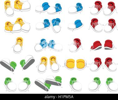 collection of shoes cartoon Stock Vector
