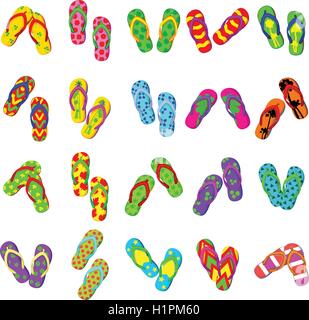 flip flops cartoon collection Stock Vector
