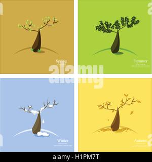 Vector illustration of 4 season Stock Vector