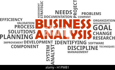 word cloud - business analysis Stock Vector