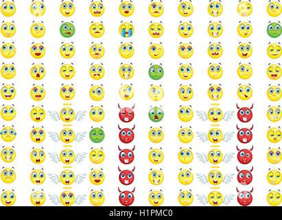 big emoticon set for you design Stock Vector