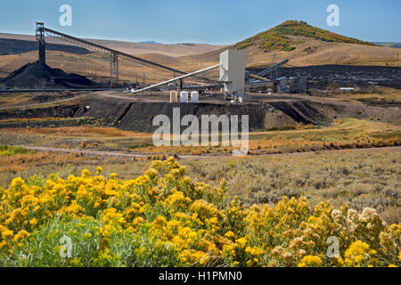 Oak Creek, Colorado - A coal loading facility at Peabody Energy's Twentymile Mine. Stock Photo