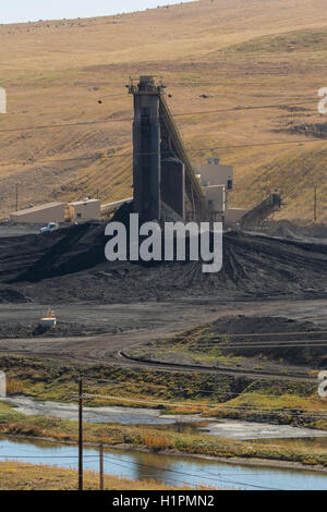 Oak Creek, Colorado - A coal loading facility at Peabody Energy's Twentymile Mine. Stock Photo