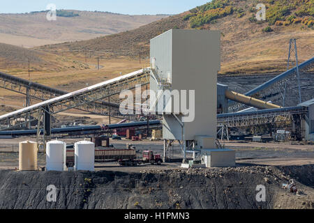 Oak Creek, Colorado - A coal loading facility at Peabody Energy's Twentymile Mine. Stock Photo