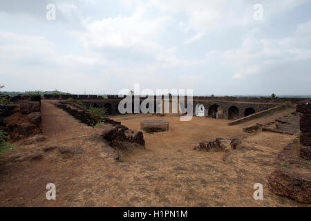 Rampant walls, Corjuem fort, Bardez, Goa, India Stock Photo