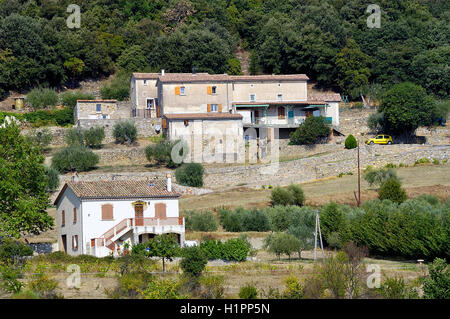 View of the village of Tornac in the French department of Gard Stock Photo