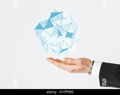 close up of businessman showing virtual projection Stock Photo