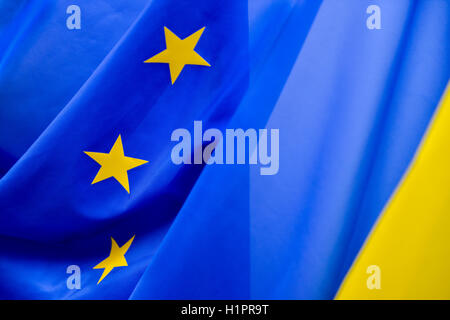 European Community flag with yellow stars Stock Photo