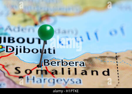 Berbera, Somalia pin on map Stock Photo - Alamy