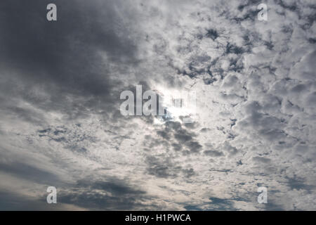 many small fluffy clouds across the sky Stock Photo