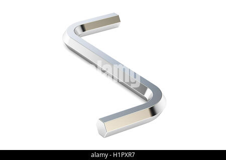 Hex key, hexagon socket screw, 3D rendering isolated on white background Stock Photo