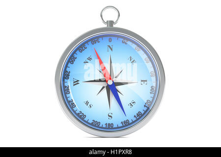 Magnetic compass, 3d rendering isolated on white background Stock Photo