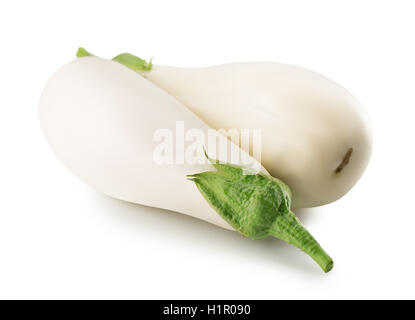 white eggplant isolated on the white background. Stock Photo