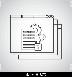 big data center flat icons Stock Vector